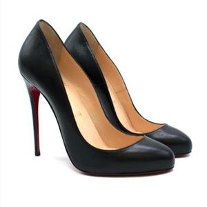 Christian Louboutin black leather pumps.